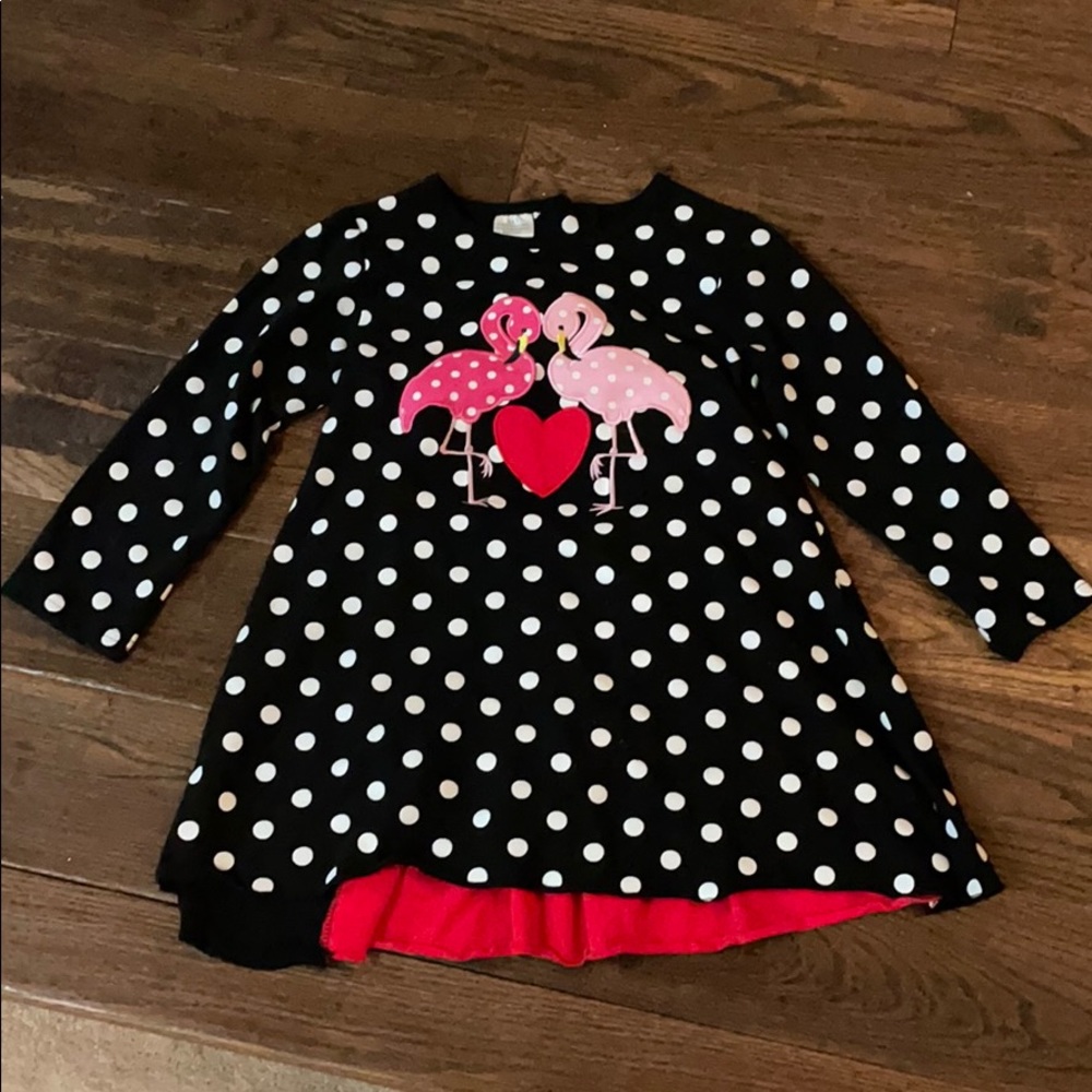 Flamingo Dress With Wood Buttons!